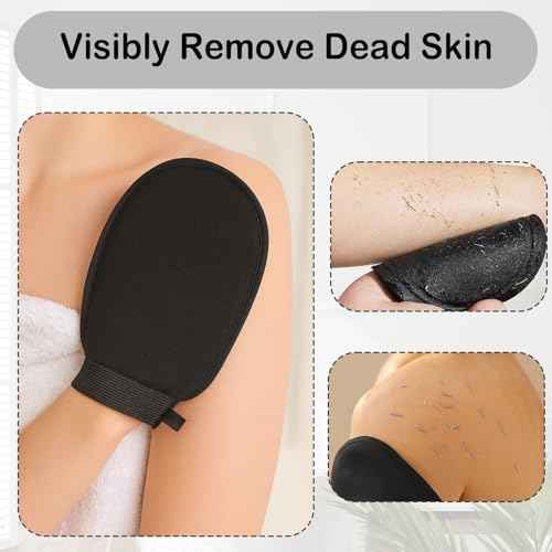 Deep Exfoliating Glove, Korean Exfoliating Mitt for Body Scrub, Dead Skin Removal & Keratosis Pilaris Treatment, Spray and Self Tan Remover