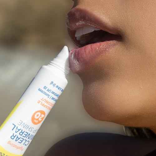 Seaweed Bath Co. Hydrating Clear Mineral Lip Shine SPF 20 Sunscreen Zinc Oxide Lip Balm, .35 Oz, Moisturizing Care for Dry, Chapped Lips