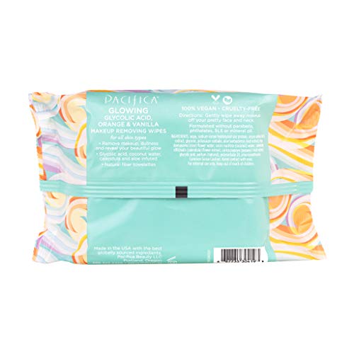 Pacifica Glowing Makeup Remover Wipes with Glycolic Acid