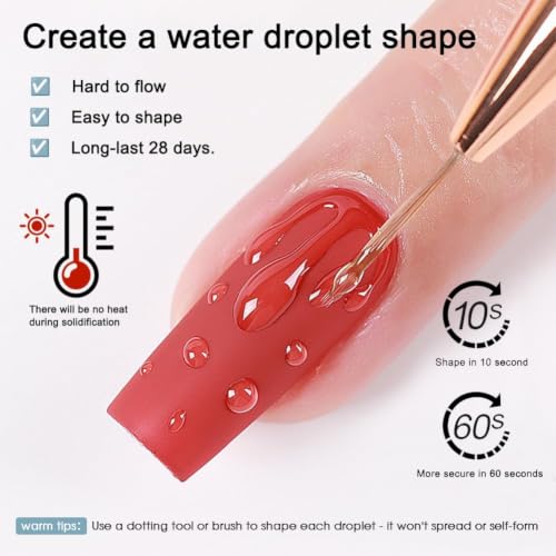 NAILKISS 15ml Water Droplet Gel Nail Polish for 3D Nail Art UV/LED Safe