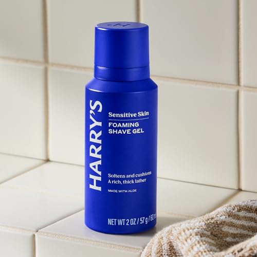 Harry's Original Shaving Kit for Men - Razor Handle, 5 Razor Blade Refills, Foaming Shave Gel, and Travel Blade Cover - German Engineered
