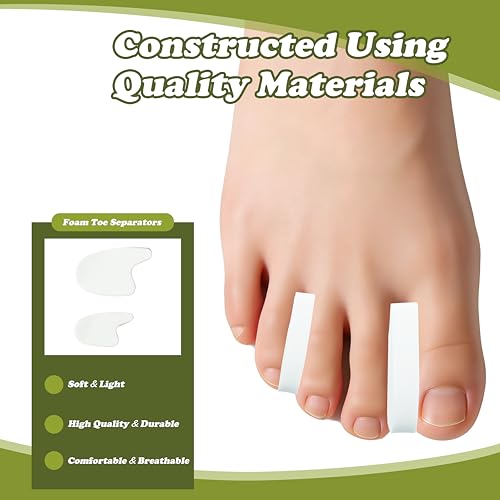 Xymoso Foam Toe Separators for Pain Relief - 40 Pack, 2 Sizes