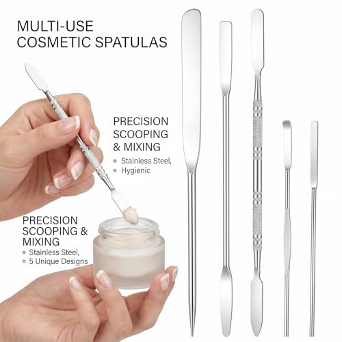 5-Piece Stainless Steel Makeup Spatula Set