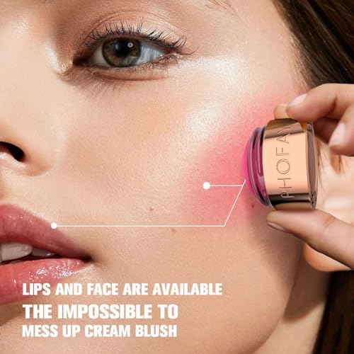 PHOFAY 3-in-1 Mousse Blush Cream & Lipstick - Vegan, Long-Lasting