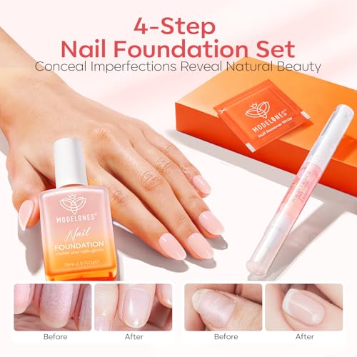 Modelones Peachy Pink Nail Strengthener & Growth Kit - 23 Pcs