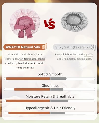 100% Mulberry Silk Bonnet for Sleeping | 2-Layer Hair Wrap
