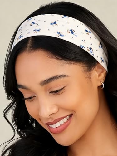 7-Pack Non-Slip Floral Headbands for Women - Soft & Stretchy Hair Accessories