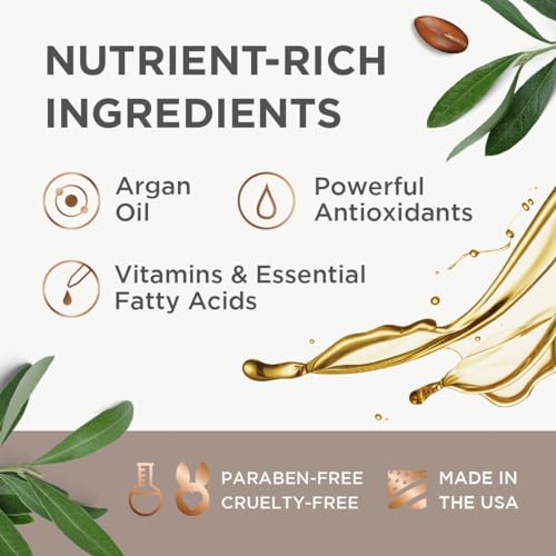 Argan Magic Hydrates & Calms Argan Milk Cleanser - Gently Cleanses and Removes Built-Up Oil and Dirt | Hydrates, Calms, and Soothes | Paraben Free, Cruelty Free, Made in USA (8 Fl Oz)
