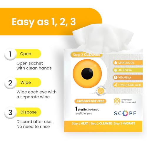 OPTASE Manuka Oil Eyelid Wipes, 30 Count ? Eyelid Cleansing Wipes with Natural Manuka Oil ? Preservative-Free Formula for Daily Hygiene and Eye Lid Comfort - Doctor Recommended Eye Lid Cleaning