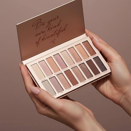 Lamora Eyeshadow Palette Makeup - Eye Makeup Palette with 16 Highly Pigmented Matte & Shimmer Shades - Vegan & Blendable