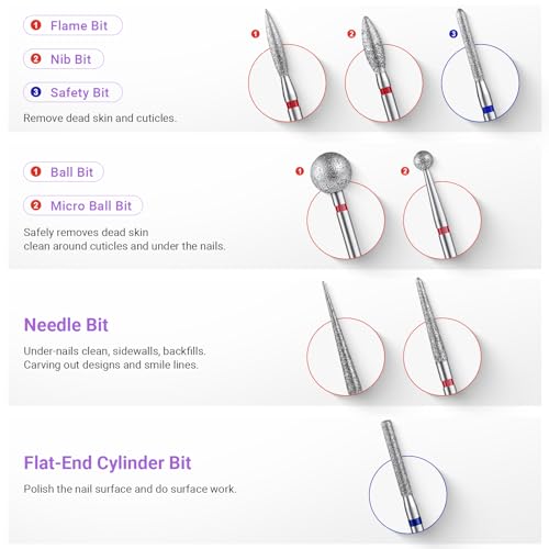 21-Piece Nail Drill Bit Set for Acrylic Gel Nail Art