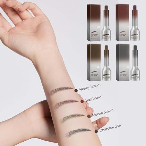 Microblading Eyebrow Pen with Press Pad Applicator – Natural Hair-Like Strokes