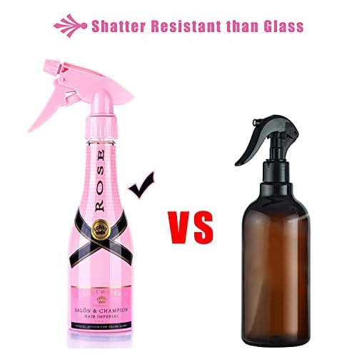 9 Oz Empty Plastic Spray Bottle for Hair, Refillable Squirt Bottle with Mist and Stream Mode, Multi-purpose Atomizer (2 Pack)