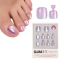 Glamnetic Pearlescent Purple Velvet Press On Toenails - 32 Set