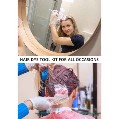 19PCS Hair Bleach Dye Kit with Hair Dye Brush and Bowl Whisk Hair Clips Protective Gear Set, Ideal for Hair Bleaching Coloring Highlighting, Essential Salon Supplies for Home Use (Pink)