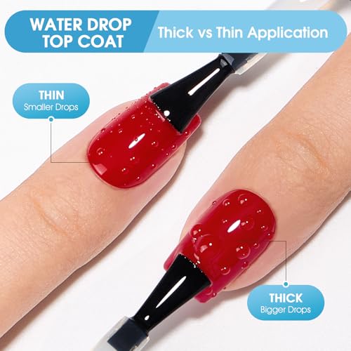Water Drop Gel Top Coat - 3D Rain Drop Effect Nail Polish, 15ML