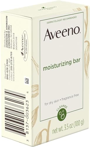 Aveeno Moisturizing Bar with Natural Colloidal Oatmeal for Dry Skin, Fragrance Free, 3.5 Oz (2 Pack)