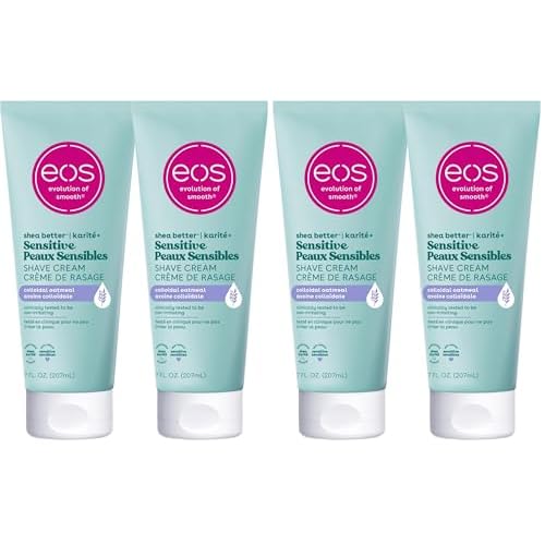 eos Shea Better Sensitive Skin Women's Shave Cream- Fragrance-Free of 7 oz containers,(Pack of 4)