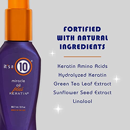 It's a 10 Haircare Miracle Oil Plus Keratin, 3 fl. oz. (Pack of 2)