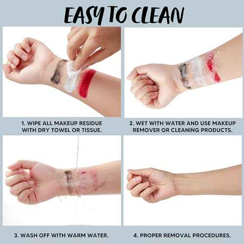 Spooktacular Creations Halloween Makeup Palette 3 Colors, Face Body Paint Makeup Wheel Waterproof Zombie Skeleton Cosplay Face Painting for Adult and Kids (0.35 Oz,White Black Red )