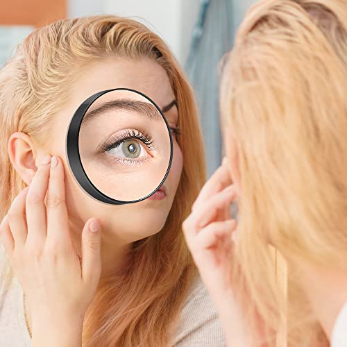 20X Travel Magnifying Mirror with Suction Cup & Tweezers - Compact 3.5-inch