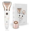 Women's Electric Shaver & Hair Remover - Painless Waterproof Trimmer, Rechargeable, 2-in-1 Face & Body Razor