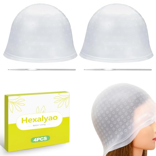 Reusable Silicone Hair Highlighting Cap Set for DIY Hair Coloring & Bleaching