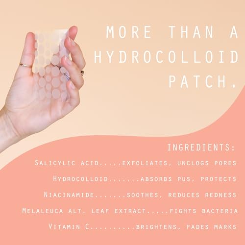 Dot Pimple & Zit Patches for Face ? All-Natural Custom Triple-Action Formula Absorbs, Clears & Brightens Acne Spots with Hydrocolloid, Vitamin C, Tea Tree Oil & Salicylic Acid (8 & 12 mm, 108 ct)