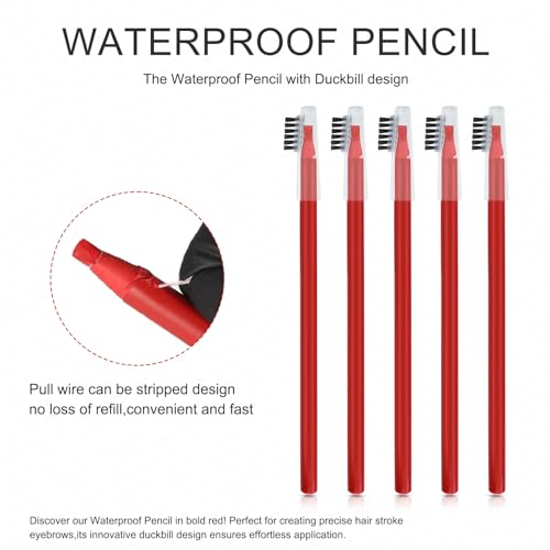 Microblading Brow Pencil Set 5pcs - Peel-Off Eyebrow Mapping Pencils