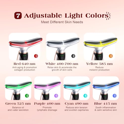 Pedete Facial Massager with 7 Color Red Light Therapy & Heating