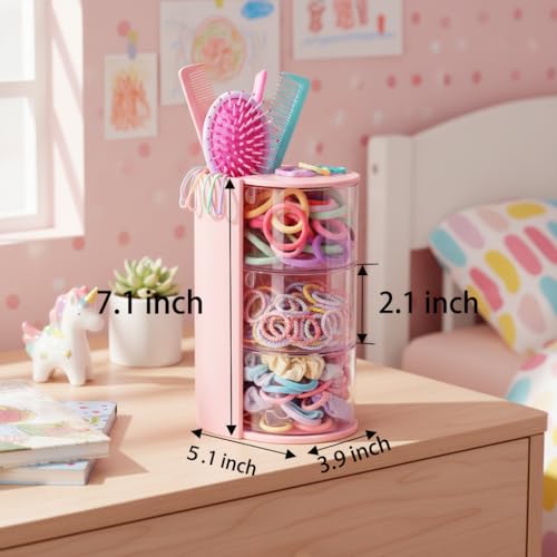 3-Layer Clear Hair Accessories Organizer with Brush Holder