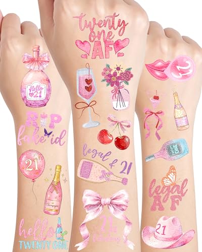 180Pc 21st Birthday Temporary Tattoos - Hypoallergenic Party Favors