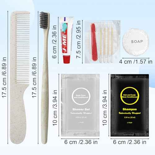 Toiletry Kits Homeless Personal Hygiene Kits for Homeless Care Package Supplies In Bulk, Disposable Travel Size Essential Women Men Toiletries Set for Hotel, Charity,Camping,Travel (60 Pack)