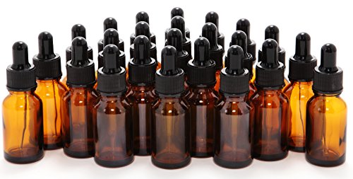 Amber Glass Bottles with Droppers, 15ml, 24 Pack