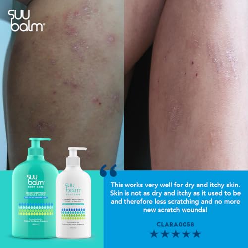 Suu Balm Intense Itch Relief Cream, Anti Itch Lotion for Sensitive Skin, Eczema, Psoriasis & Extreme, Very Severe & Dry Skin, Derm Formula, Menthol & Ceramides, 11.83 fl oz