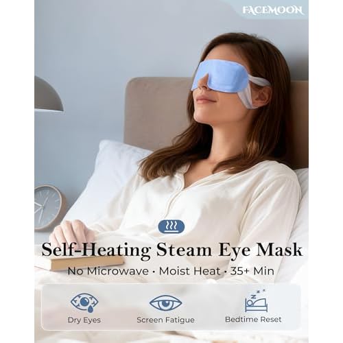 16 Pack Steam Eye Mask for Dry Eyes: Self-Heating Warm Compress for Stye Relief & Digital Eye Strain, FSA&HSA Eligible, Disposable, No Microwave, Travel & Spa Essential, Self-Care Gift, Unscented
