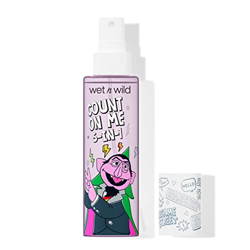 wet n wild Sesame Street 5-in-1 Prime & Set Face Mist, Floral Scented Makeup Setting Spray with Hyaluronic Acid & Niacinamide, Cruelty-Free - Count On Me