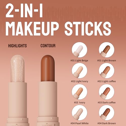 Dual-Ended Contour & Highlight Stick - Waterproof Cream Formula