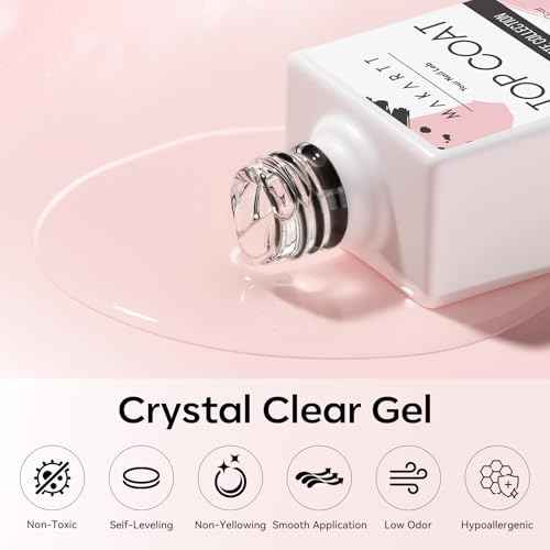 Makartt No Wipe Gel Top and Base Coat Set ? Matte & Glossy Finish, 3pcs Soak-Off Long Lasting Gel Nail Polish Essentials, No Yellowing, UV/LED Lamp Required, DIY Nail Art Gift for Women, 10ml