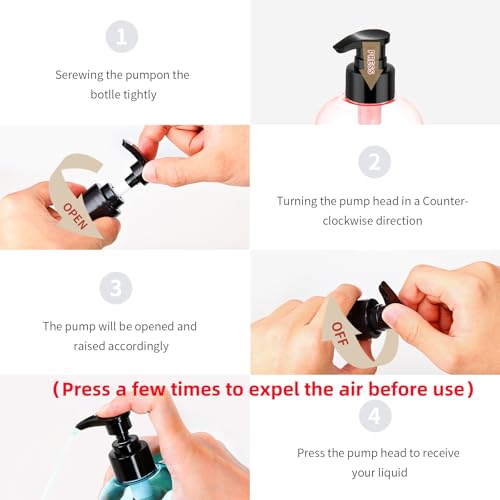 16 oz Empty Shampoo Pump Bottles, 500ml Dispenser