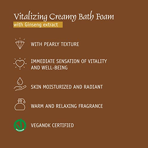 Prija Vitalizing Creamy Bath Foam, Pearly Texture for Radiance Boost, Gently Cleanses and Moisturizes The Skin with Ginseng Extract 2 x 12.85 Fl. Oz