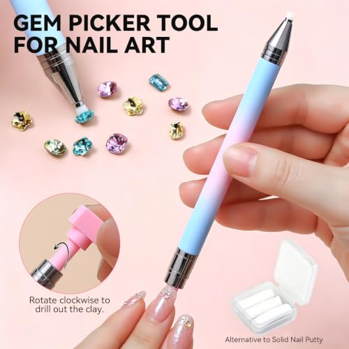 9 PCS Rhinestone Picker Tool Set with Wax Pen & Tweezers
