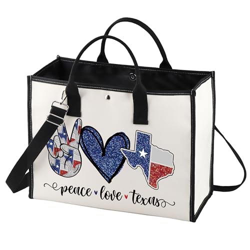 LEVLO Texas State Cosmetic Bag Long Distance Relationships Gift Peace Love Texas Zipper Pouch Bag Moving Away Gift