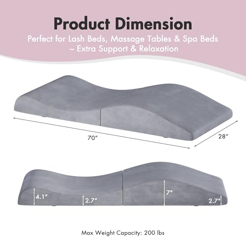 Ergonomic Foldable Lash Bed Topper 70"x28" Massage Table Cushion Pad