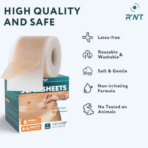 Silicone Scar Tape - 120" x 1.6" Roll - 3M, Extra Long Scar Sheets Medical Grade Reusable Scar Removal for Surgical Scars, C-Section, Tummy Tuck, Keloid and Acne