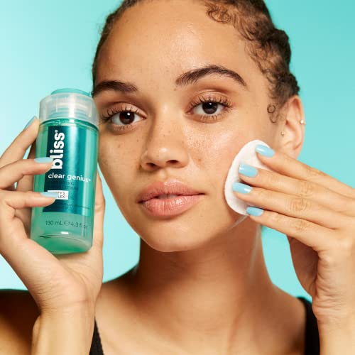 Bliss Clear Genius Clarifying Toner + Serum & Bright Idea Vitamin C + Tri-Peptide Collagen Boosting Serum - Clean - Vegan and Cruelty-Free Skincare