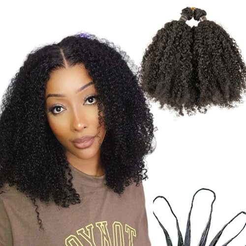 Afro Kinky Curly Crochet Hair Extensions 100% Human Hair 18 Inch
