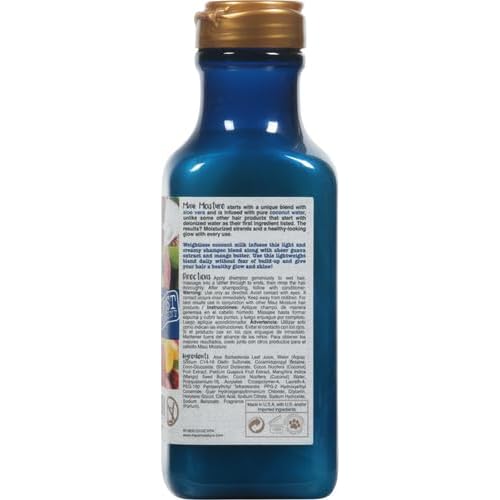 Maui Moisture Nourish & Moisture + Coconut Milk Shampoo to Hydrate and Detangle Curly Hair, Lightweight Daily Moisturizing Shampoo, Vegan, Silicone & Paraben-Free, 13 fl oz (Pack of 2)