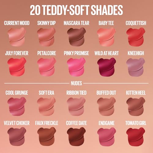 Maybelline Super Stay Teddy Lip Tint - Long-Lasting Matte Lipstick, 12HR Wear, Buildable Shades