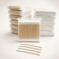 100 Eco-Friendly Cotton Swabs with Wooden Sticks for Personal Care
